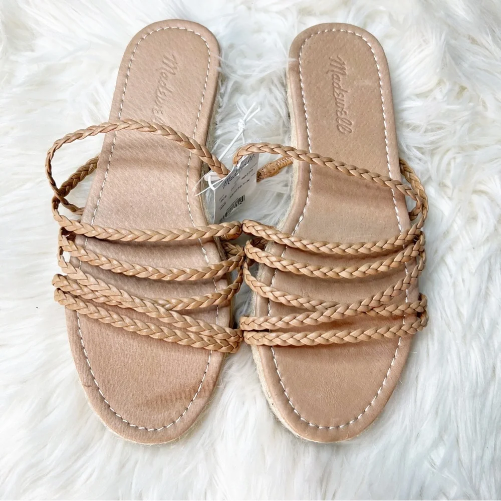 NWT Madewell The Kathryn Espadrille Slide Sandal in Leather